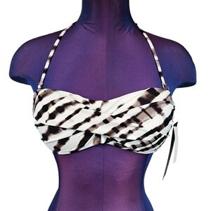 NWT La Blanca Java‎ Twisted Bamboo Bandeau Bikini Top Size 4 Women's P20